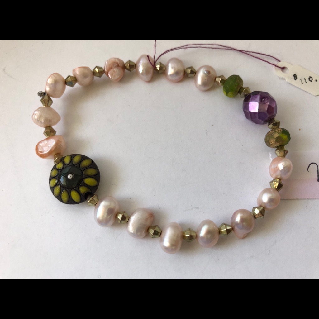 Beaded And Freshwater Pearl Bracelet (#26)